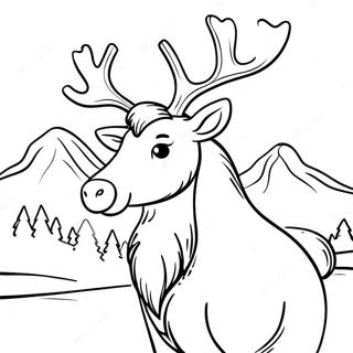 Realistic Reindeer In Winter Wonderland Coloring Page 241-195