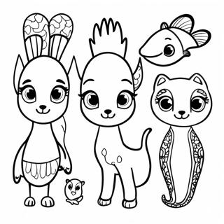 Black Background Animal Silhouettes Coloring Page 24222-19454