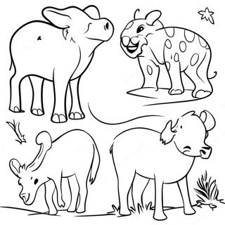 Black Background Animal Silhouettes Coloring Page 24222-19456