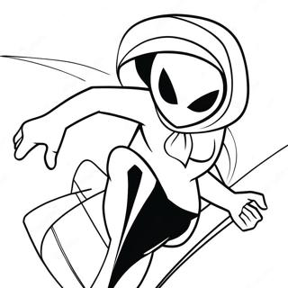 Spider Gwen Action Pose Coloring Page 24261-19485