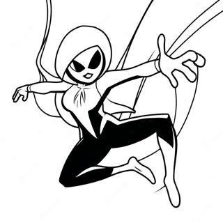 Spider Gwen Action Pose Coloring Page 24261-19486