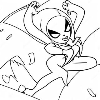 Spider Gwen Action Pose Coloring Page 24261-19488