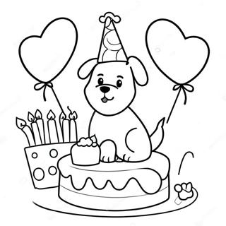 Dog Birthday Coloring Pages