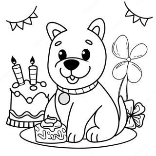 Dog Birthday Party Coloring Page 24271-19495