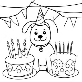 Dog Birthday Party Coloring Page 24271-19496