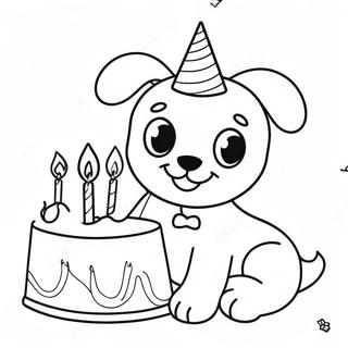 Happy Puppy Birthday Coloring Page 24272-19498