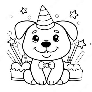 Happy Puppy Birthday Coloring Page 24272-19499