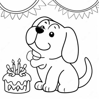 Happy Puppy Birthday Coloring Page 24272-19500