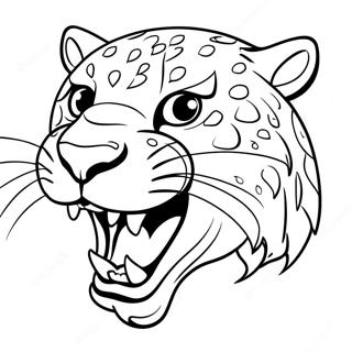 Jaguar Mascot In Action Coloring Page 24282-19513