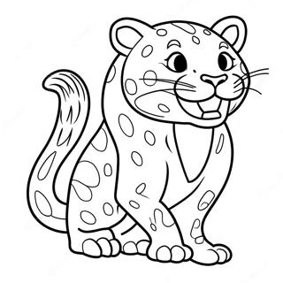 Jaguar Mascot In Action Coloring Page 24282-19514