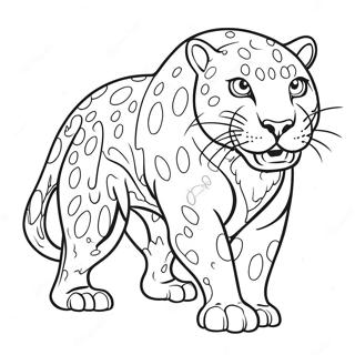 Jaguar Mascot In Action Coloring Page 24282-19515