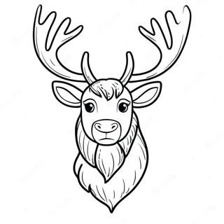 Majestic Reindeer With Antlers Coloring Page 242-197