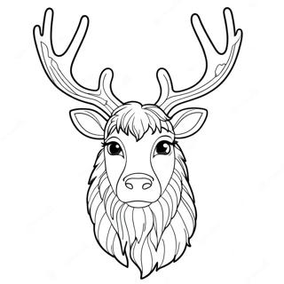 Majestic Reindeer With Antlers Coloring Page 242-198