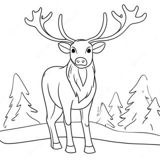 Majestic Reindeer With Antlers Coloring Page 242-199