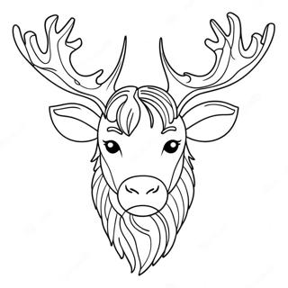 Majestic Reindeer With Antlers Coloring Page 242-200