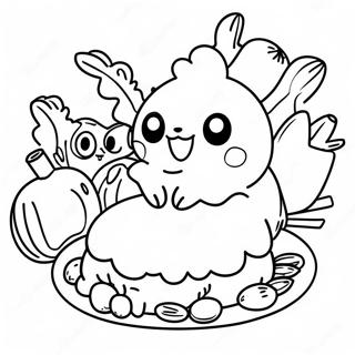 Pokemon Thanksgiving Feast Coloring Page 24321-19544