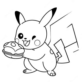 Pikachu With A Turkey Coloring Page 24322-19534