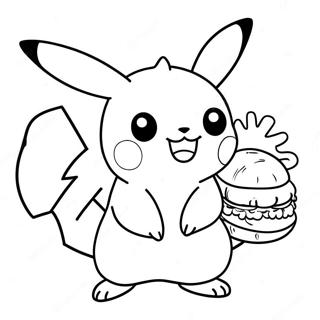 Pikachu With A Turkey Coloring Page 24322-19536