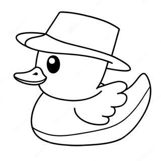 Funny Paper Duck With Hat Coloring Page 24342-19553