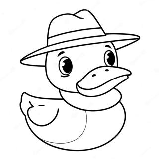 Funny Paper Duck With Hat Coloring Page 24342-19555