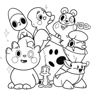 90 S Cartoon Characters Coloring Page 24361-19567