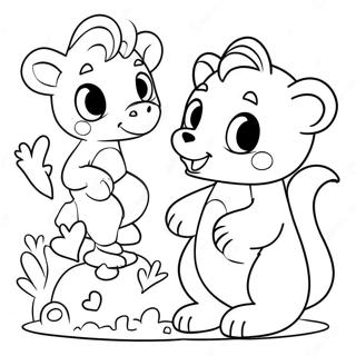 Cute Valentine Animals Coloring Page 24372-19577