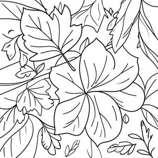 Colorful Autumn Leaves Coloring Page 24382-19589