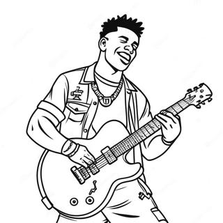 Nle Choppa Performing On Stage Coloring Page 24392-19593