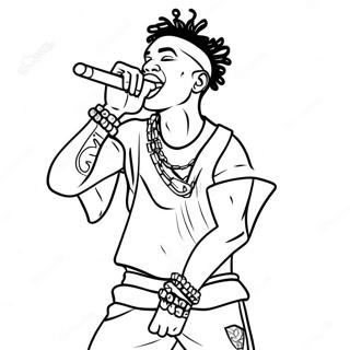 Nle Choppa Performing On Stage Coloring Page 24392-19595