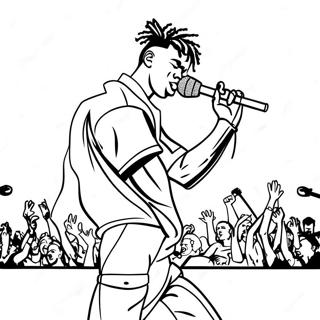 Nle Choppa Performing On Stage Coloring Page 24392-19596