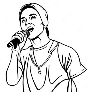 Eminem Performing On Stage Coloring Page 24402-19601