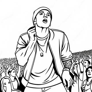 Eminem Performing On Stage Coloring Page 24402-19603