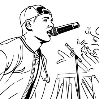 Eminem Performing On Stage Coloring Page 24402-19604