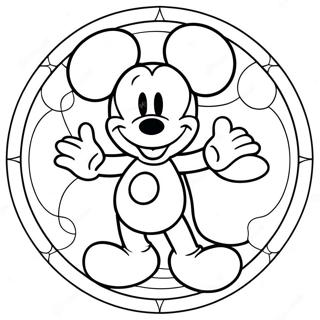 Mickey Mouse Stained Glass Coloring Page 24412-19609