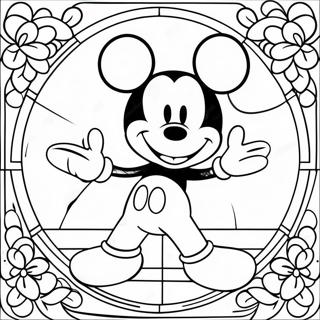 Mickey Mouse Stained Glass Coloring Page 24412-19610