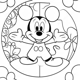 Mickey Mouse Stained Glass Coloring Page 24412-19611