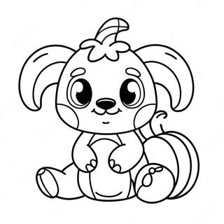 Cute Halloween Stitch With Pumpkin Coloring Page 2442-2002