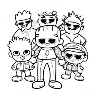 Friday Night Funkin Main Characters Coloring Page 24441-19637