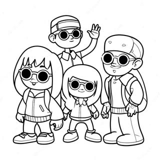 Friday Night Funkin Main Characters Coloring Page 24441-19638