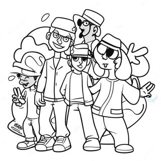 Friday Night Funkin Main Characters Coloring Page 24441-19640