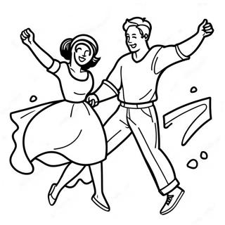 Boyfriend And Girlfriend Dancing Coloring Page 24442-19630