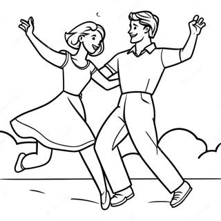 Boyfriend And Girlfriend Dancing Coloring Page 24442-19631