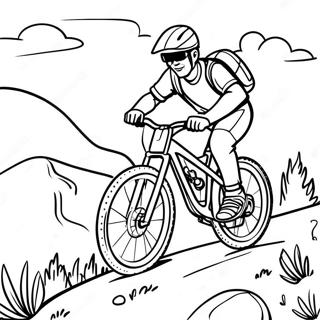 Mountain Bike Rider On A Steep Hill Coloring Page 24461-19645