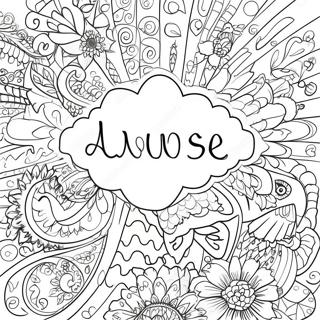 Colorful Spanish Words Coloring Page 24512-19693