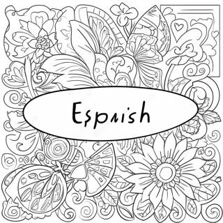 Colorful Spanish Words Coloring Page 24512-19696