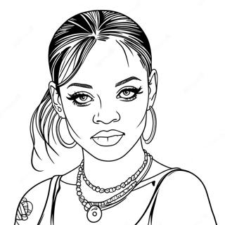 Rihanna Coloring Page 24541-19712