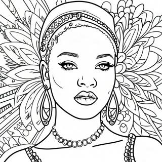 Rihanna In Stunning Outfit Coloring Page 24542-19714