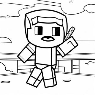 Minecraft Steve Coloring Pages