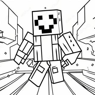 Minecraft Steve With Diamond Armor Coloring Page 24572-19737