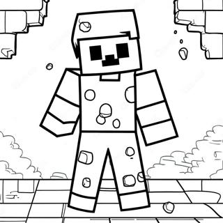 Minecraft Steve With Diamond Armor Coloring Page 24572-19740